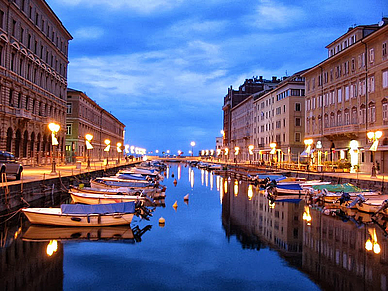 Abendansicht Triest - Italienisch Sprachreisen Italien