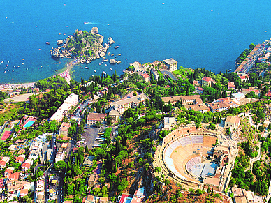 Blick über Taormina, Italienisch Sprachreisen für Erwachsene