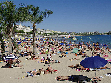 Badestrand von Cannes, Französisch Sprachferien für Schüler 