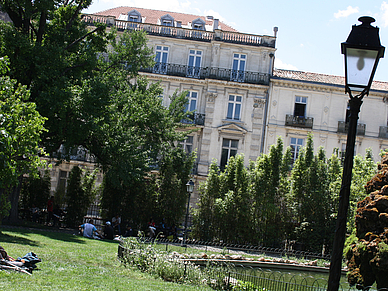 Park in Montpellier, Französisch Sprachreisen für Erwachsene