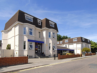 Schulgebäude, Englisch Sprachschule Bournemouth Strand