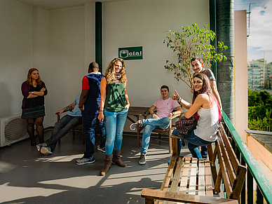 Terrasse der Sprachschule, Portugiesisch Sprachschule in Lissabon